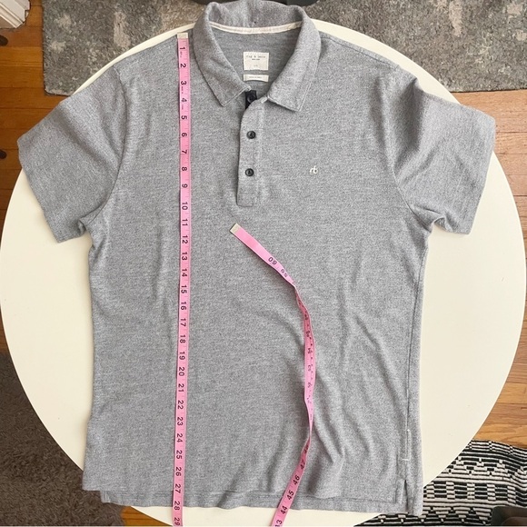 Rag & Bone Slim Fit Cotton Blend Polo Men’s Size Large Gray - Picture 2 of 6